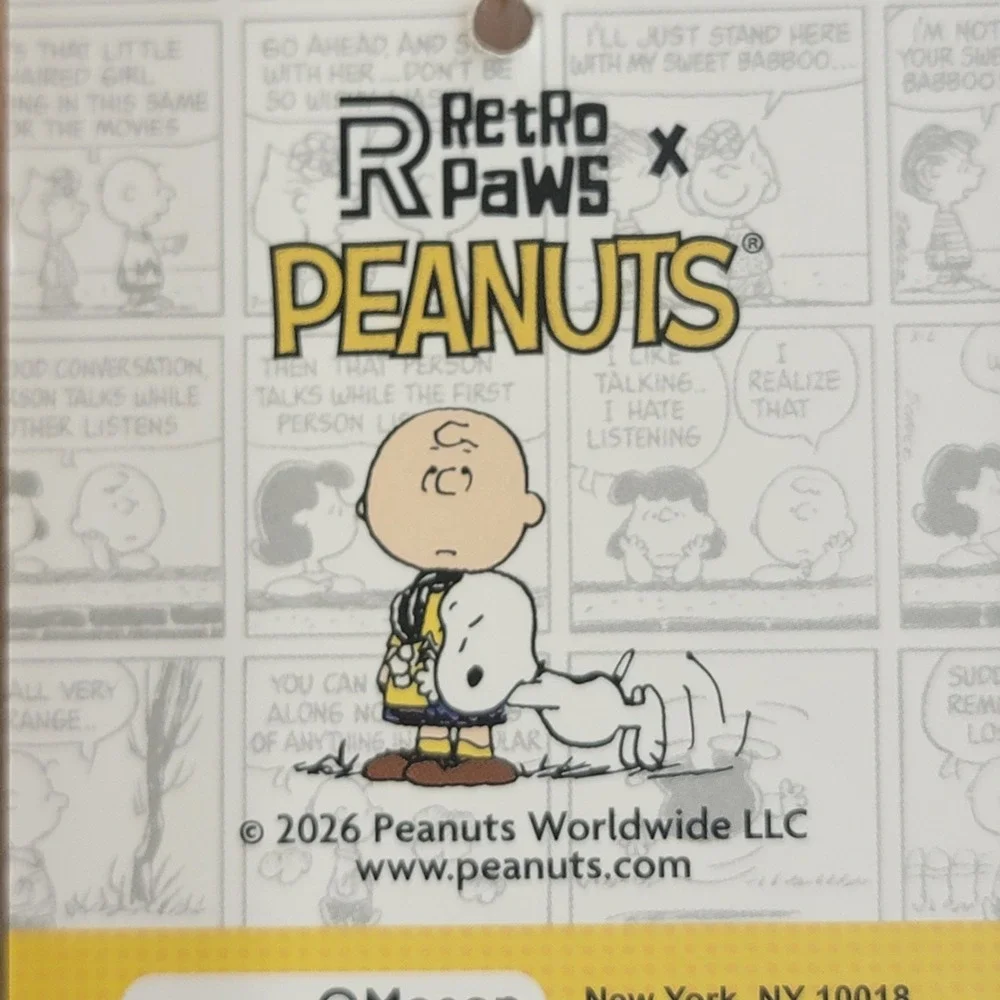 NWT Retro Paws Peanuts Snoopy & Woodstock Friends Rainbow‎ Pet Hoodie Large Dog